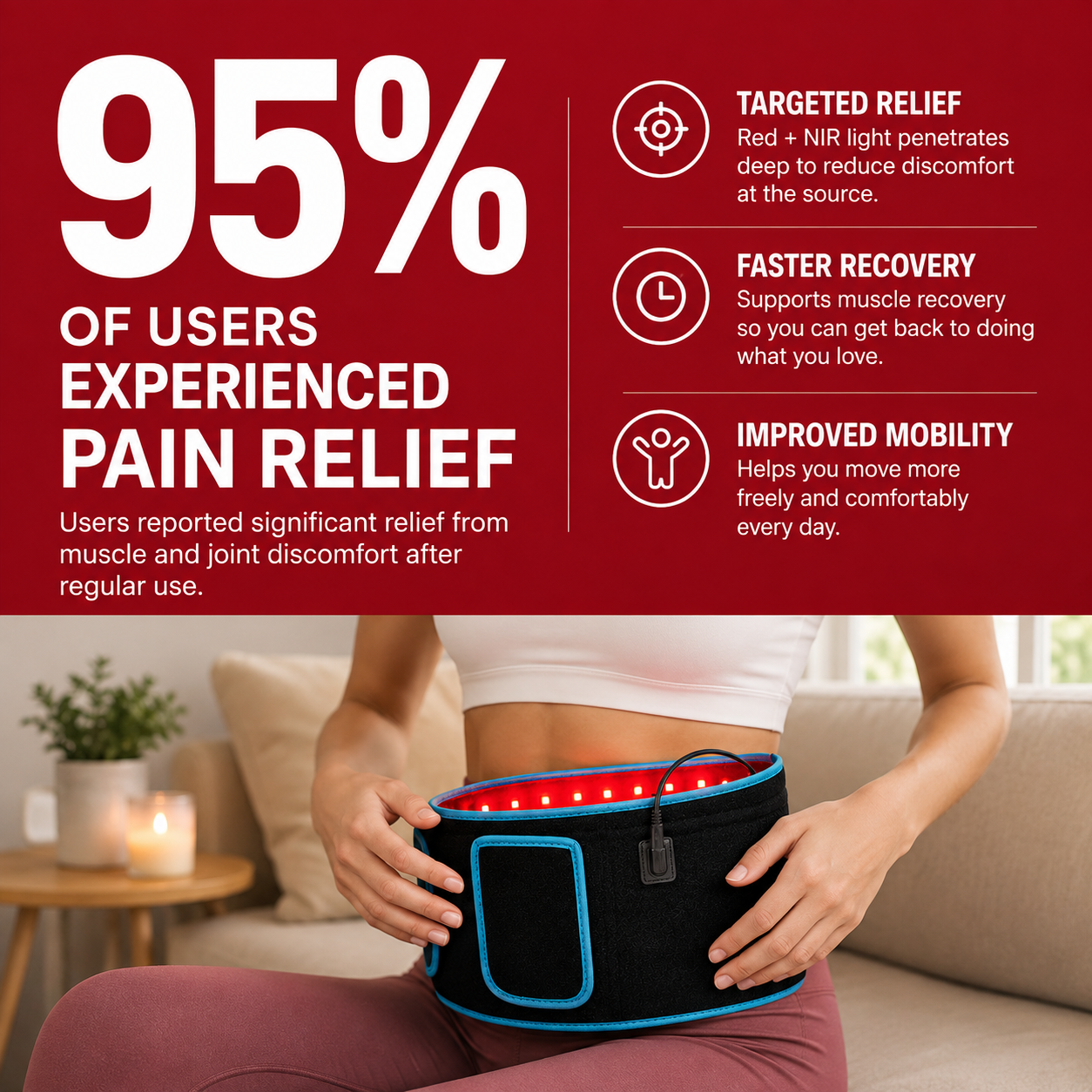 Redyra LumiBelt™ | Red & Near-Infrared Light Therapy Belt